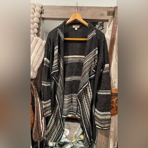 Live and Let Live Women’s Open Front Duster Sweater Size L